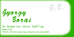 gyorgy borai business card